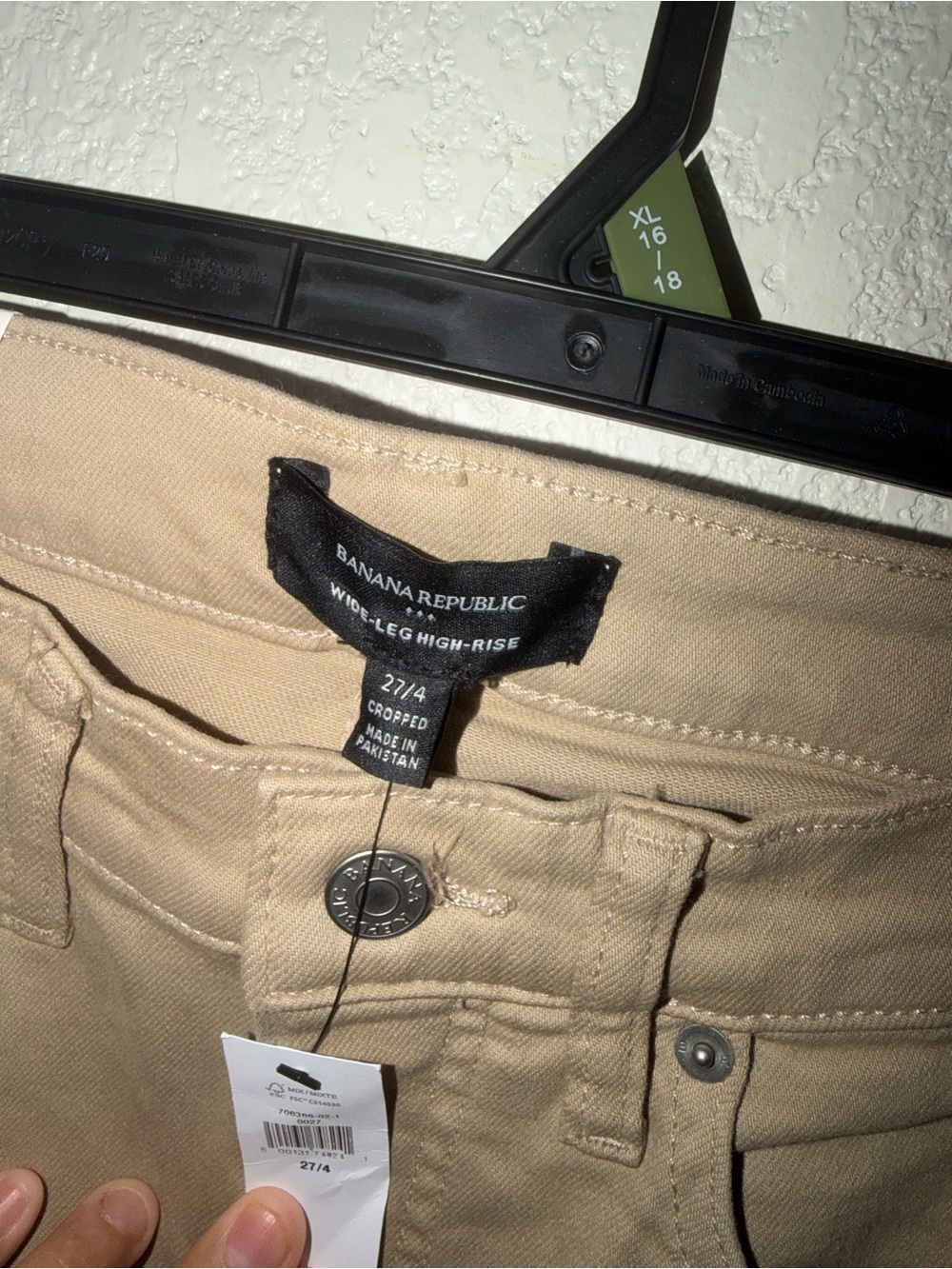 Banana Republic Wide-Leg Tan Cotton Blend Pants - Picture 4 of 7